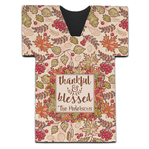 Custom Thankful & Blessed Jersey Bottle Cooler (Personalized)