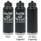 Thankful & Blessed Laser Engraved Water Bottles - 2 Styles - Front & Back View