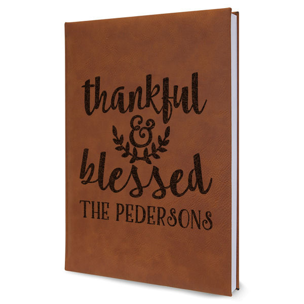 Custom Thankful & Blessed Leather Sketchbook (Personalized)