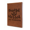 Thankful & Blessed Leather Sketchbook - Small - Double Sided - Angled View