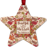 Thankful & Blessed Metal Star Ornament - Double Sided w/ Name or Text