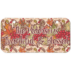 Thankful & Blessed Mini/Bicycle License Plate (2 Holes) (Personalized)