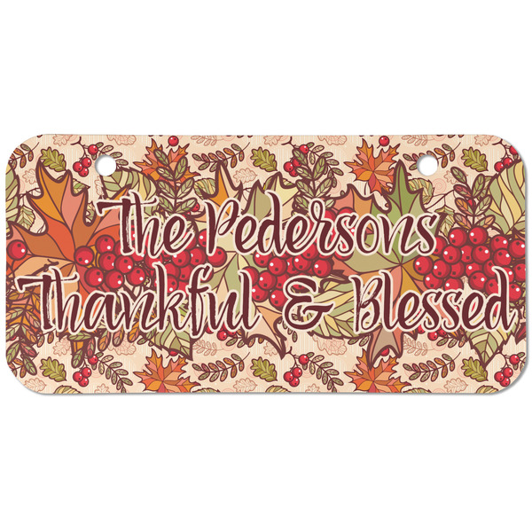 Custom Thankful & Blessed Mini/Bicycle License Plate (2 Holes) (Personalized)