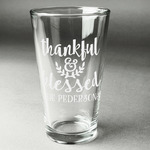 Thankful & Blessed Pint Glass - Engraved (Single) (Personalized)