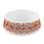 Thankful & Blessed Plastic Dog Bowl - Small (Personalized)