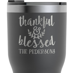Thankful & Blessed RTIC Tumbler - Black - Engraved Front (Personalized)