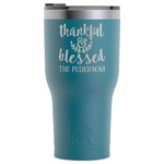 Thankful & Blessed RTIC Tumbler - Dark Teal - Laser Engraved - Single-Sided (Personalized)