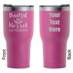 Thankful & Blessed RTIC Tumbler - Magenta - Laser Engraved - Double-Sided (Personalized)