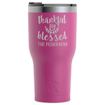 Thankful & Blessed RTIC Tumbler - Magenta - Laser Engraved - Single-Sided (Personalized)