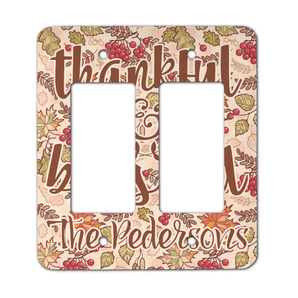 Custom Thankful & Blessed Rocker Style Light Switch Cover - Two Switch (Personalized)