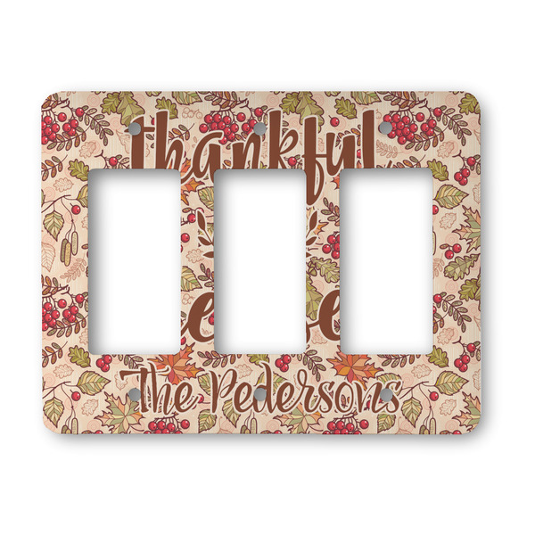 Custom Thankful & Blessed Rocker Style Light Switch Cover - Three Switch (Personalized)