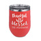 Thankful & Blessed Stainless Wine Tumblers - Coral - Double Sided - Front