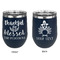 Thankful & Blessed Stainless Wine Tumblers - Navy - Double Sided - Approval