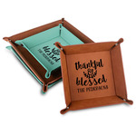 Thankful & Blessed Faux Leather Dice Tray (Personalized)