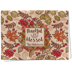 Thankful & Blessed Kitchen Towel - Waffle Weave - Full Color Print (Personalized)