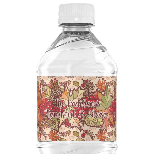 Custom Thankful & Blessed Water Bottle Labels - Custom Sized (Personalized)