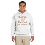 Thankful & Blessed Hoodie - White - Large (Personalized)