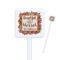 Thankful & Blessed White Plastic Stir Stick - Square - Closeup