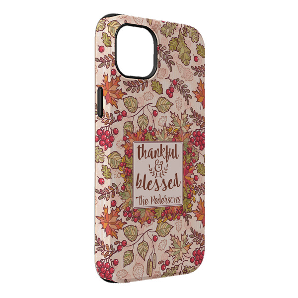 Custom Thankful & Blessed iPhone Case - Rubber Lined - iPhone 14 Plus (Personalized)