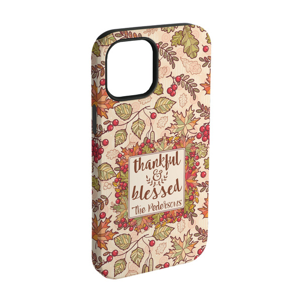 Custom Thankful & Blessed iPhone Case - Rubber Lined - iPhone 15 Pro (Personalized)