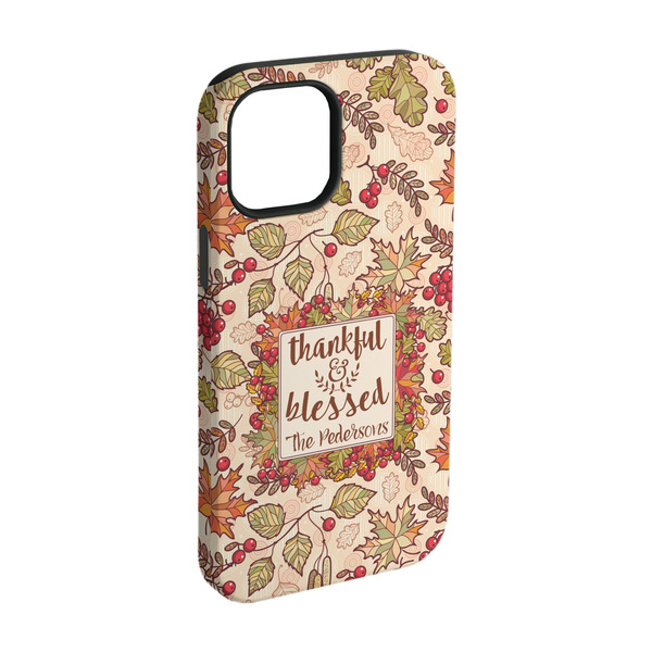 Custom Thankful & Blessed iPhone Case - Rubber Lined - iPhone 15 (Personalized)