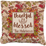 Thankful & Blessed Faux-Linen Throw Pillow 20" (Personalized)