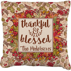 Thankful & Blessed Faux-Linen Throw Pillow 26" (Personalized)