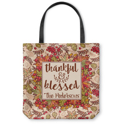Thankful & Blessed Canvas Tote Bag - Small - 13"x13" (Personalized)