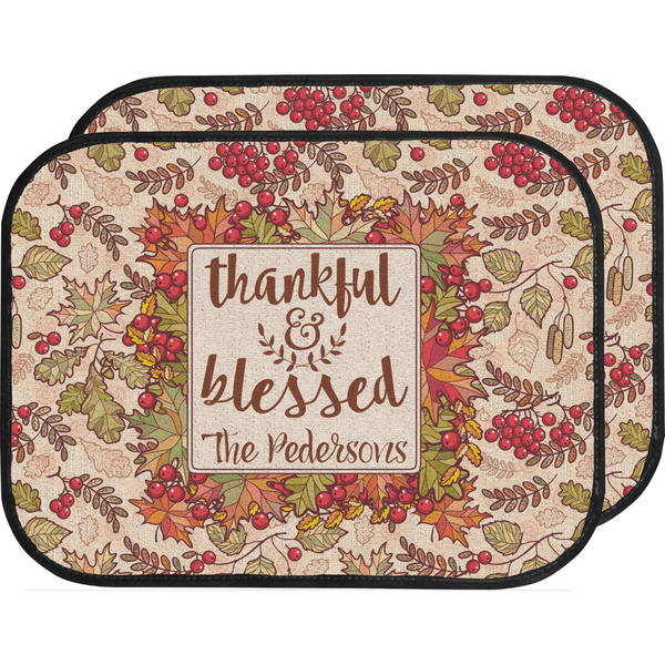 Custom Thankful & Blessed Car Floor Mats (Back Seat) (Personalized)