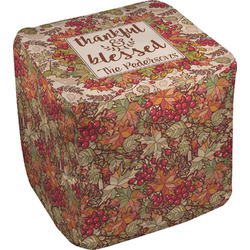 Thankful & Blessed Cube Pouf Ottoman - 13" (Personalized)
