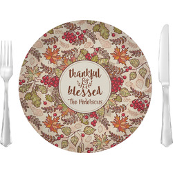 Thankful & Blessed Glass Lunch / Dinner Plate 10" (Personalized)