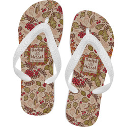 Thankful & Blessed Flip Flops - Medium (Personalized)