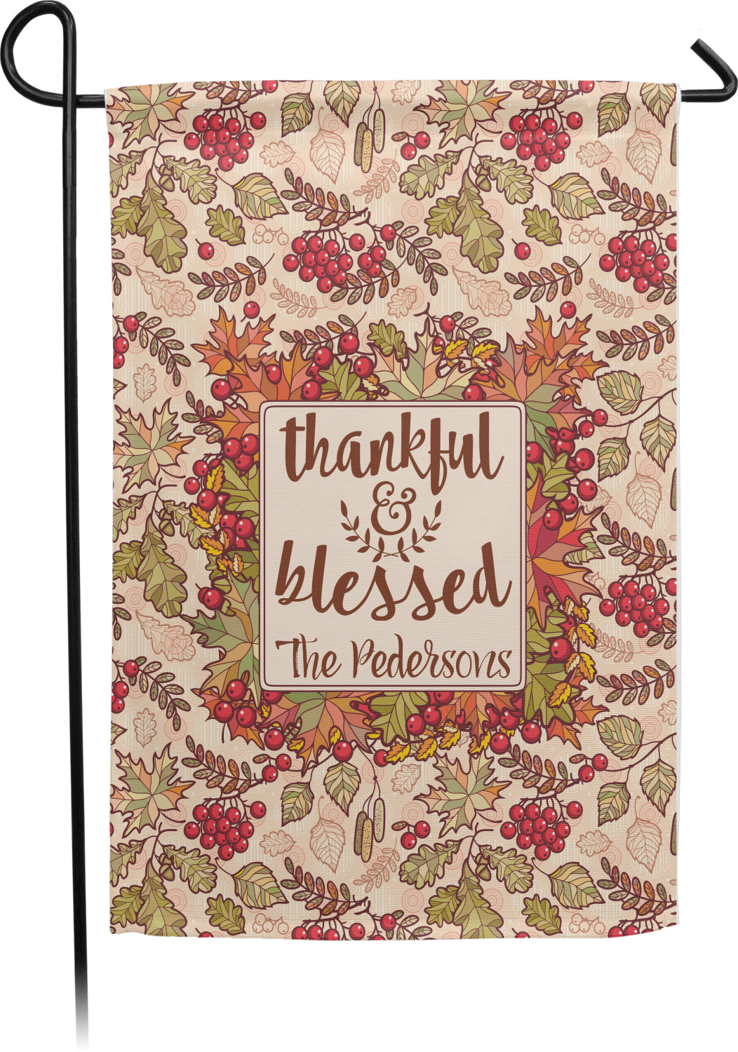 Thankful & Blessed Single Sided Garden Flag With Pole (Personalized ...