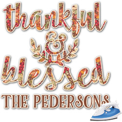Thankful & Blessed Graphic Iron On Transfer - Up to 4.5"x4.5" (Personalized)