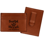 Thankful & Blessed Leatherette Wallet with Money Clip (Personalized)