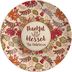 Thankful & Blessed Melamine Salad Plate - 8" (Personalized)