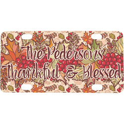 Thankful & Blessed Mini / Bicycle License Plate (4 Holes) (Personalized)