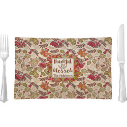 Thankful & Blessed Glass Rectangular Lunch / Dinner Plate (Personalized)