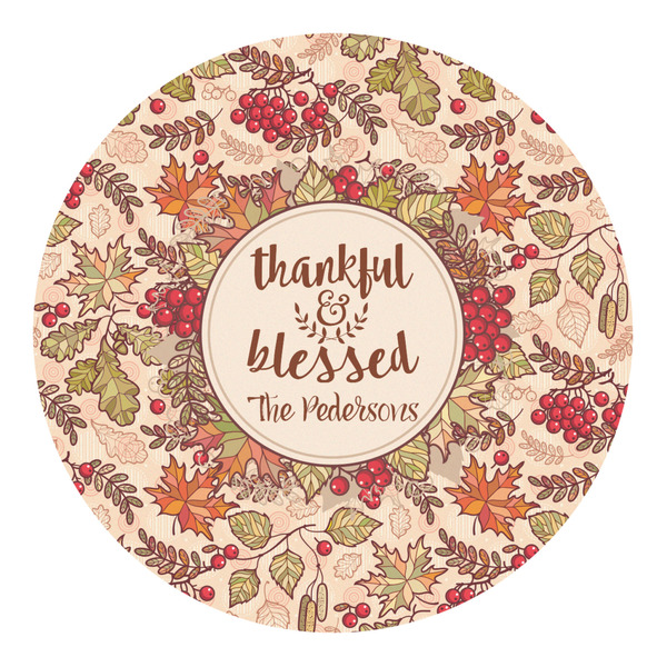 Custom Thankful & Blessed Round Decal - Small (Personalized)