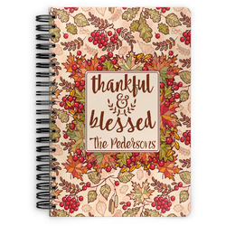 Thankful & Blessed Spiral Notebook - 7x10 w/ Name or Text