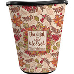 Thankful & Blessed Waste Basket - Single Sided (Black) (Personalized)