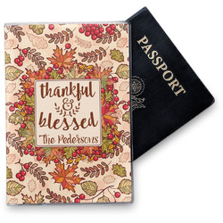 Thankful & Blessed Vinyl Passport Holder (Personalized)
