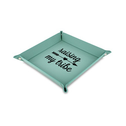 Tribe Quotes Faux Leather Dice Tray - 6" x 6" - Teal