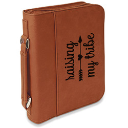 Tribe Quotes Leatherette Bible Cover with Handle & Zipper - Large - Double Sided