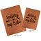 Tribe Quotes Cognac Leatherette Portfolios with Notepads - Compare Sizes