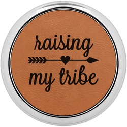Tribe Quotes Set of 4 Leatherette Round Coasters w/ Silver Edge