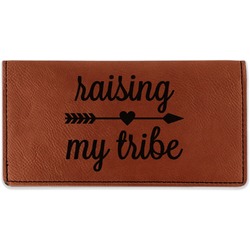 Tribe Quotes Leatherette Checkbook Holder - Double Sided (Personalized)
