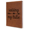 Tribe Quotes Leather Sketchbook - Large - Single Sided - Angled View