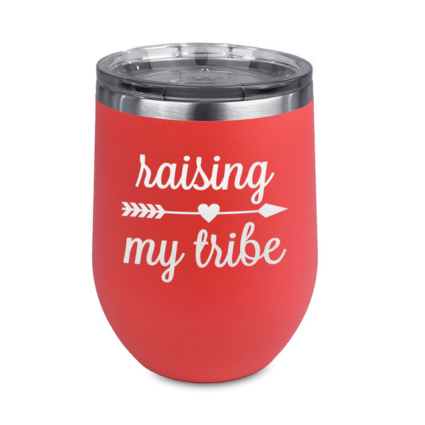 Custom Tribe Quotes Stemless Stainless Steel Wine Tumbler - Coral - Double Sided