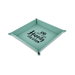Wedding Quotes and Sayings 6" x 6" Teal Faux Leather Valet Tray